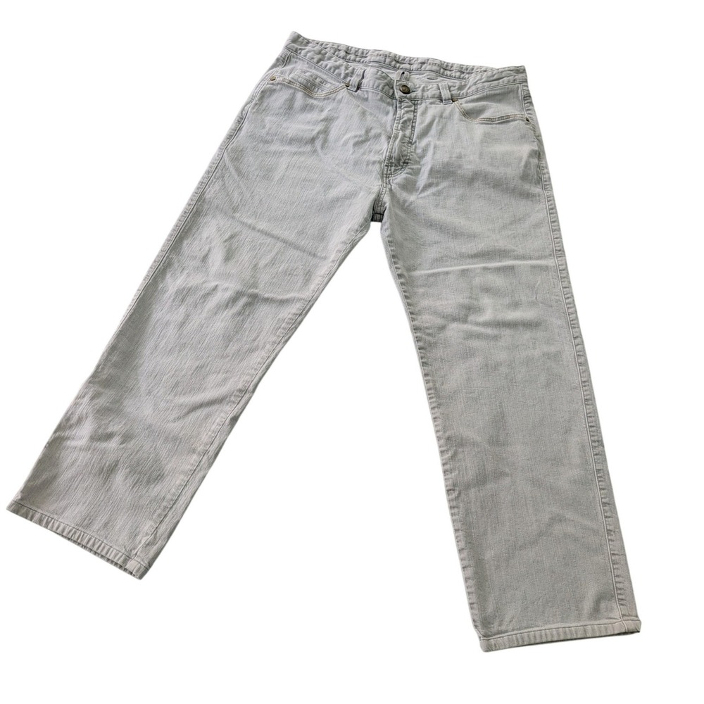 Ermenegildo Zegna Jeans Mens 38 Gray Straight Leg Made Italy Stretch Cotton